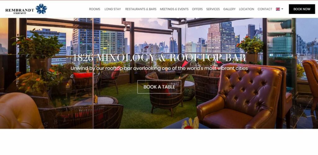 1826 Mixology & Rooftop Bar Homepage