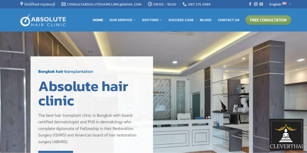 Absolute Hair Clinic Homepage