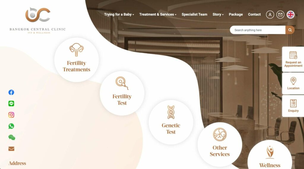 Bangkok Central Clinic IVF Wellness Homepage