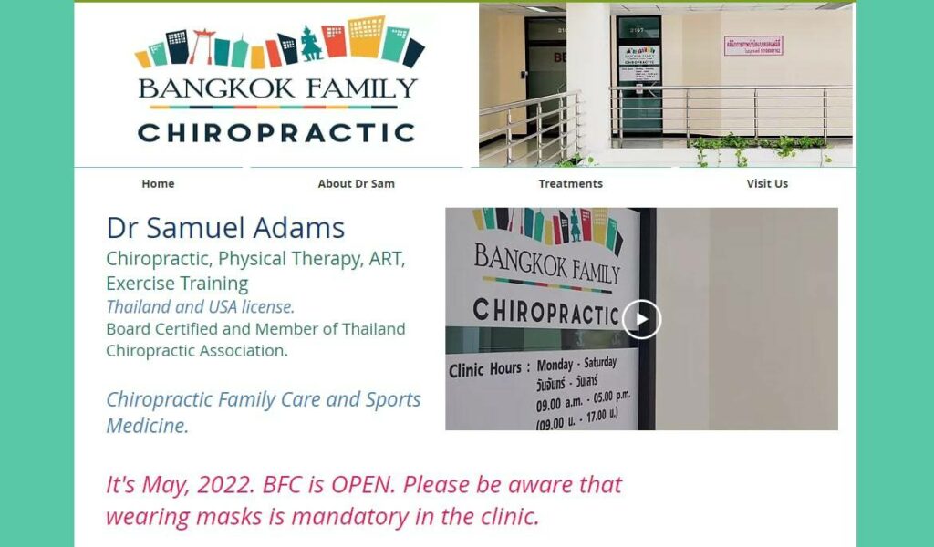 Bangkok Family Chiropractic Homepage