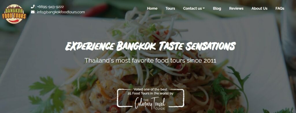 Bangkok Food Tours Homepage