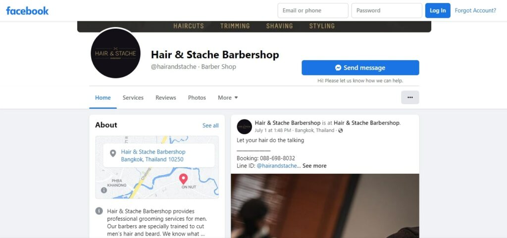 Hair & Stache Barbershop Homepage