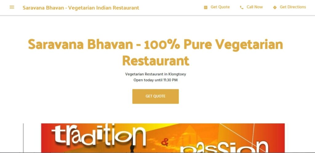 Saravana Bhavan Homepage