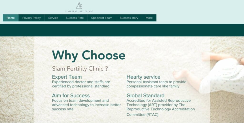 Siam Fertility Clinic Homepage