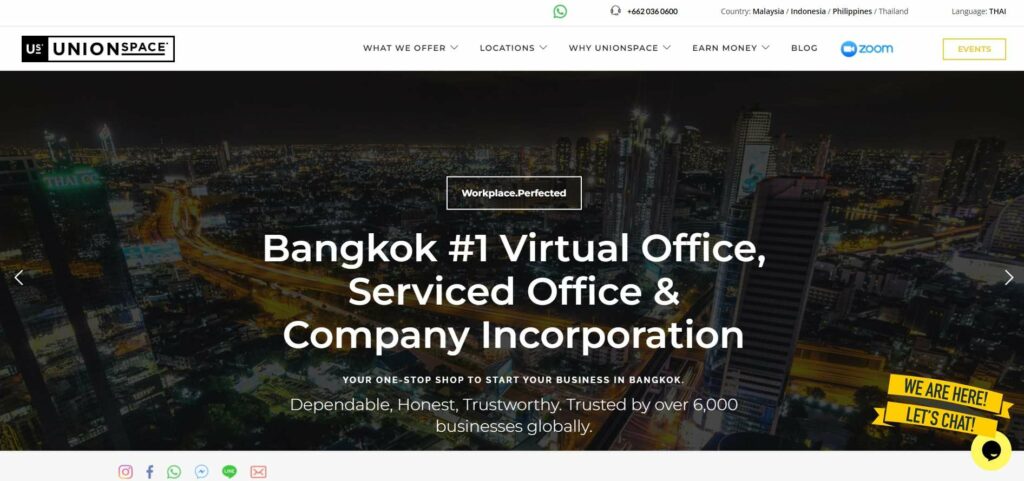 UnionSPACE Bangkok Homepage