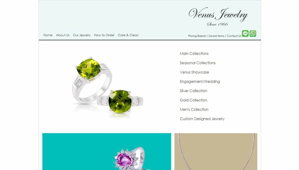 Venus Jewelry Homepage