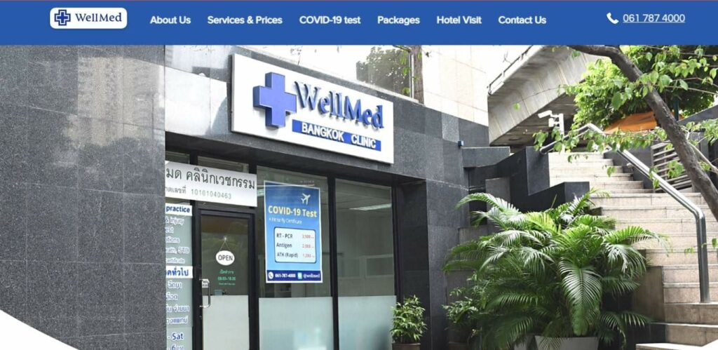 WellMed Bangkok Clinic Homepage