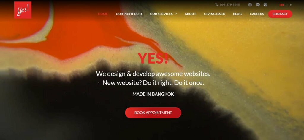 Yes Web Design Studio Homepage