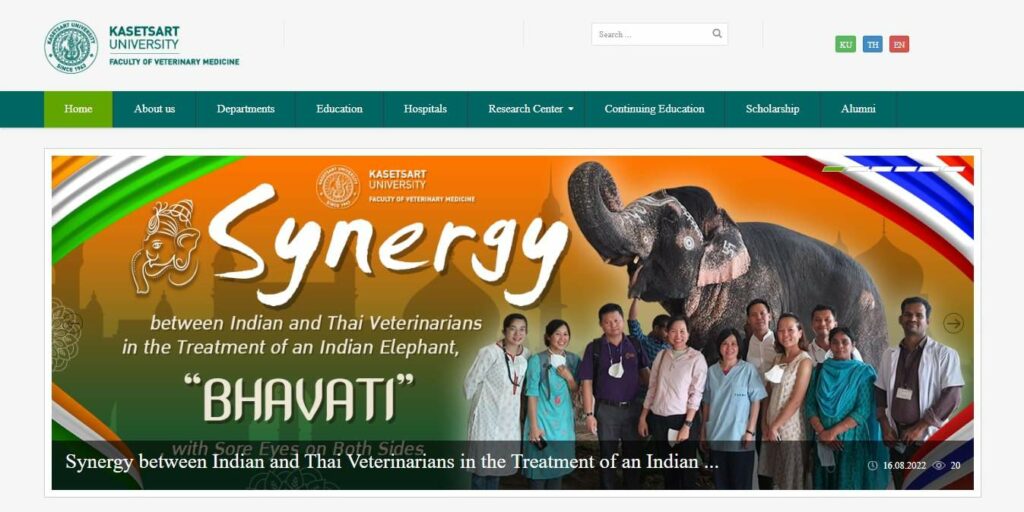 Animal Hospital of Kasetsart University Bang Khen Homepage