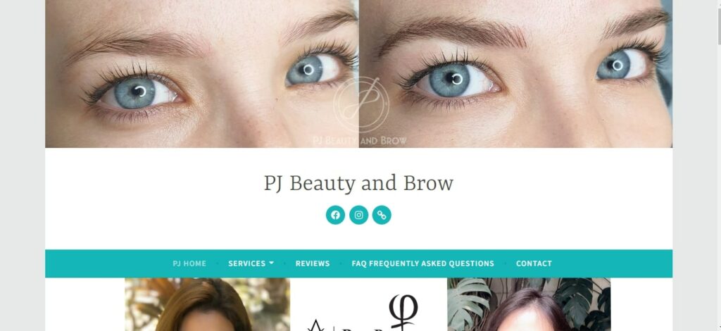 PJ Beauty and Brow Homepage