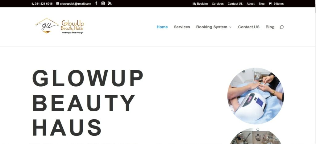 GlowUp Beauty Haus Homepage