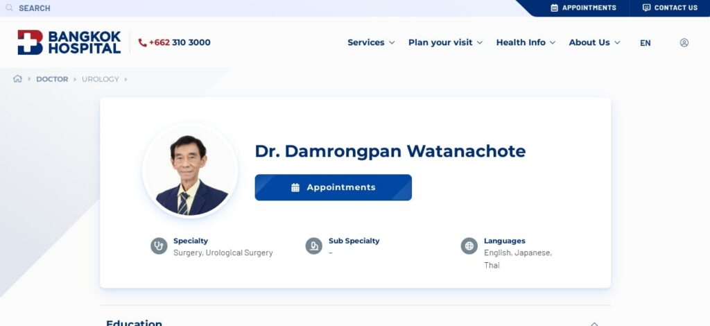 Dr. Damrongpan Watanachote- Bangkok Hospital Homepage