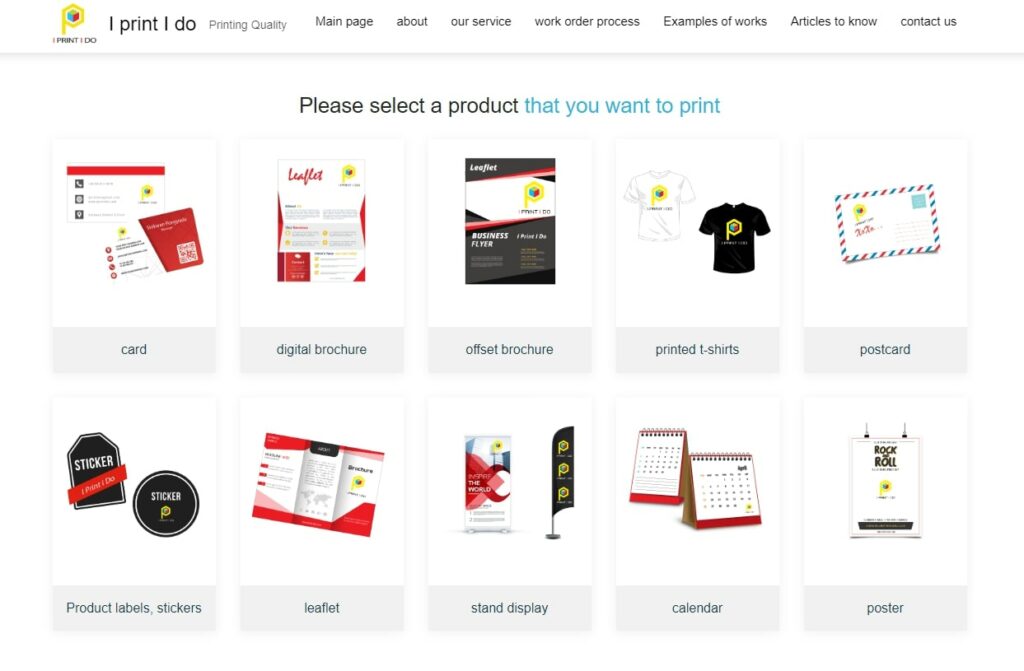 I Print I Do Homepage