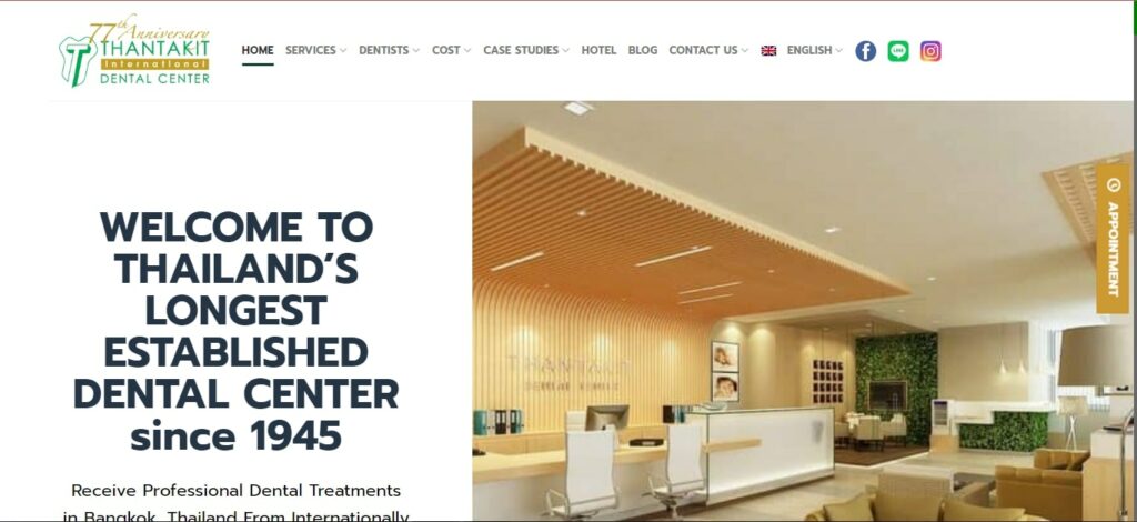 Thantakit International Dental Center- Head Office Homepage