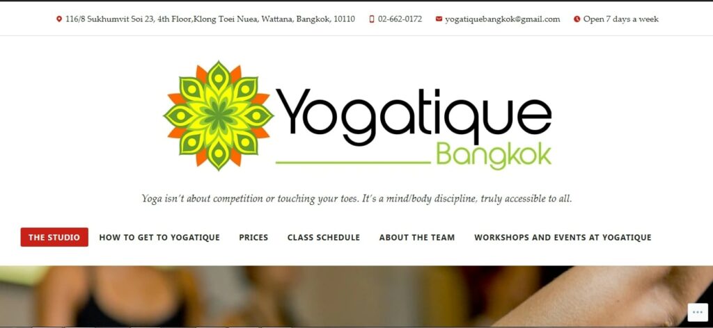 Yogatique Bangkok Homepage