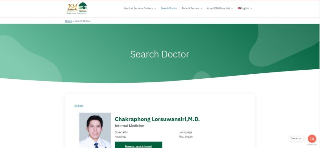 Dr. Chakraphong Lorsuwansiri- BNH Hospital Homepage