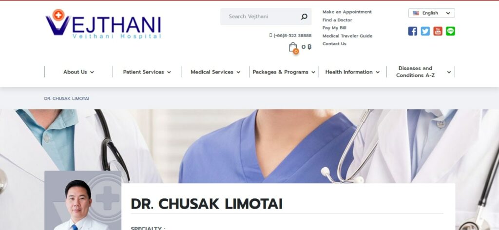 Dr. Chusak Limotai- Vejthani Hospital Homepage