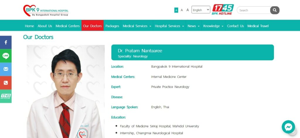 Dr. Pratarn Nantaaree- Bangpakok 9 International Hospital Homepage