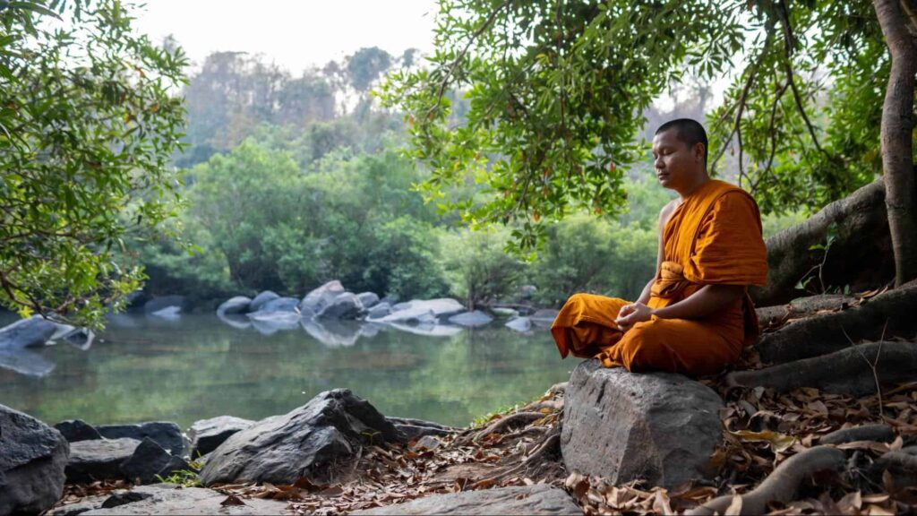 Thai men become monks.