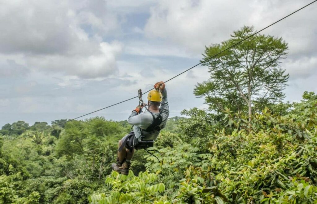 Enjoy flying through the air with the park’s zipline.