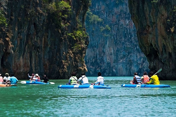 Enjoy the beauty of Phang Nga Bay by kayaking.