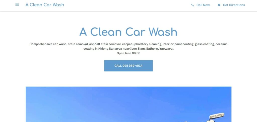 A Clean Car Wash's Homepage