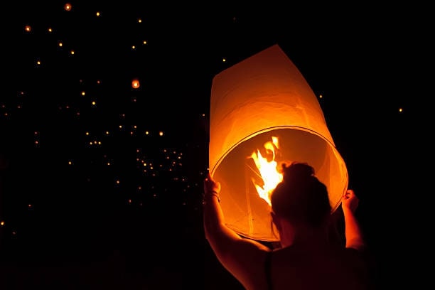 Find open spaces or designated areas to release your lantern