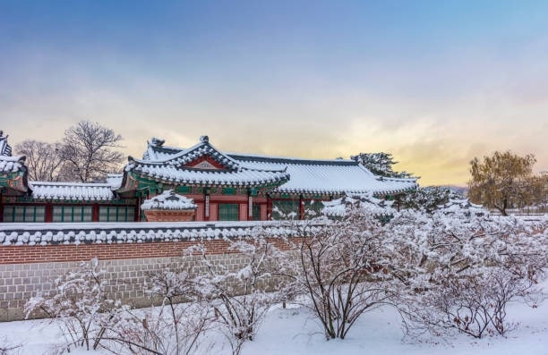 Gyeongbokgung Palace in winter Seoul