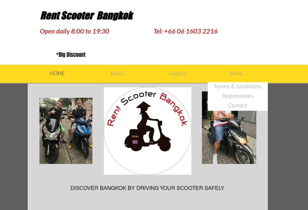 Rent Scooter Bangkok's Homepage