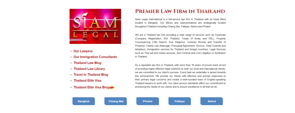 Siam Legal's Homepage